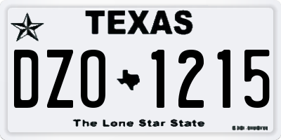 TX license plate DZO1215