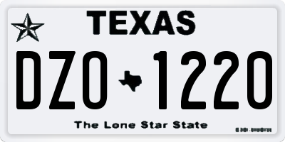 TX license plate DZO1220