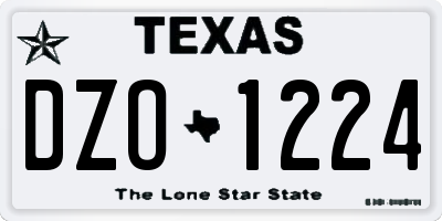 TX license plate DZO1224