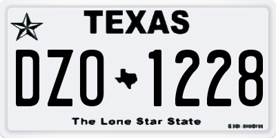 TX license plate DZO1228