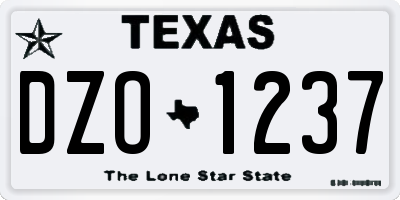 TX license plate DZO1237