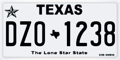 TX license plate DZO1238