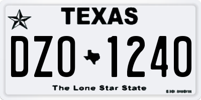 TX license plate DZO1240
