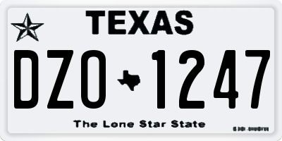 TX license plate DZO1247
