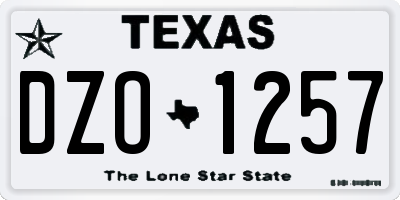 TX license plate DZO1257