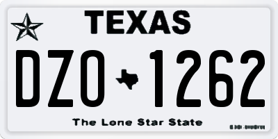 TX license plate DZO1262