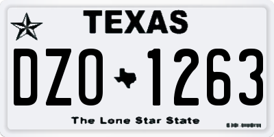 TX license plate DZO1263