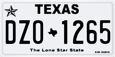 TX license plate DZO1265
