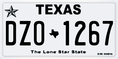TX license plate DZO1267
