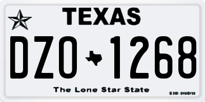 TX license plate DZO1268