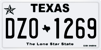TX license plate DZO1269