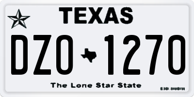 TX license plate DZO1270