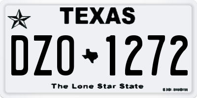 TX license plate DZO1272