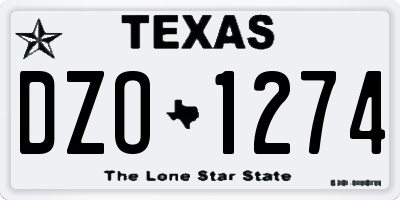 TX license plate DZO1274