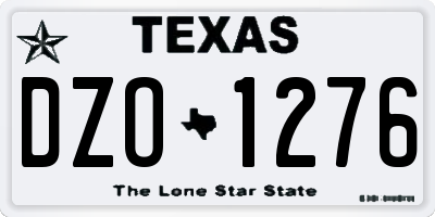 TX license plate DZO1276