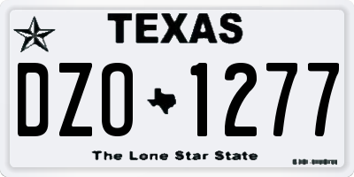 TX license plate DZO1277