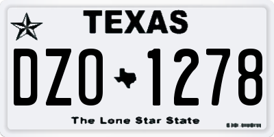 TX license plate DZO1278