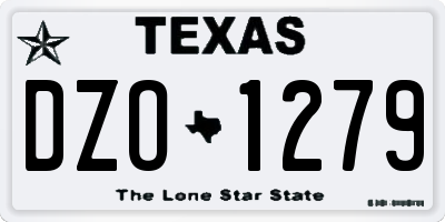 TX license plate DZO1279