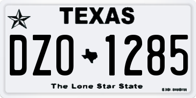 TX license plate DZO1285