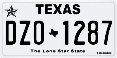 TX license plate DZO1287