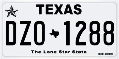 TX license plate DZO1288