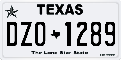 TX license plate DZO1289
