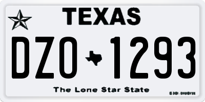 TX license plate DZO1293