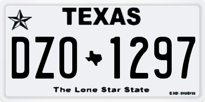 TX license plate DZO1297