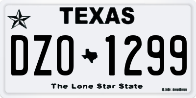 TX license plate DZO1299