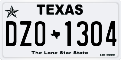 TX license plate DZO1304