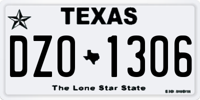 TX license plate DZO1306