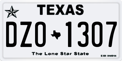 TX license plate DZO1307