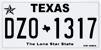 TX license plate DZO1317