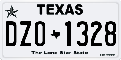 TX license plate DZO1328