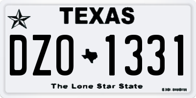TX license plate DZO1331