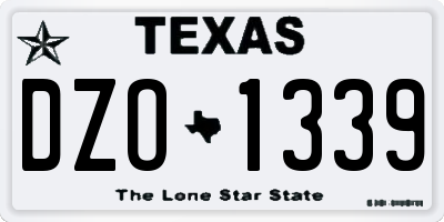 TX license plate DZO1339