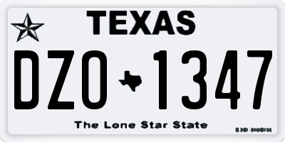 TX license plate DZO1347