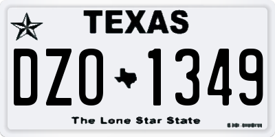 TX license plate DZO1349