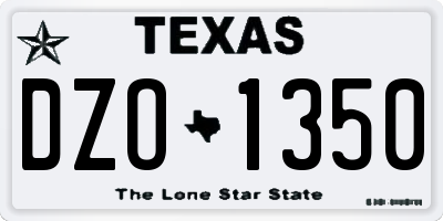 TX license plate DZO1350