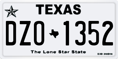 TX license plate DZO1352