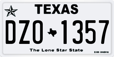 TX license plate DZO1357