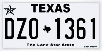 TX license plate DZO1361