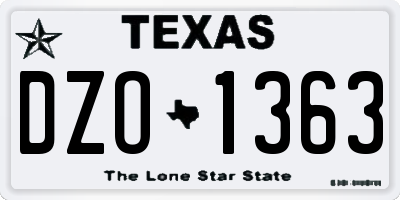 TX license plate DZO1363