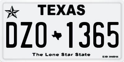 TX license plate DZO1365