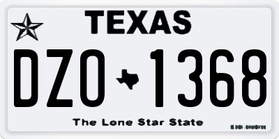 TX license plate DZO1368
