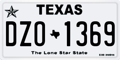 TX license plate DZO1369