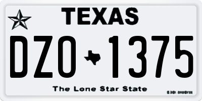 TX license plate DZO1375