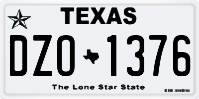 TX license plate DZO1376