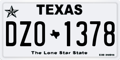 TX license plate DZO1378