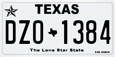 TX license plate DZO1384